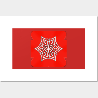 Bright Red Kaleidoscope Pattern (Seamless) 22 Posters and Art